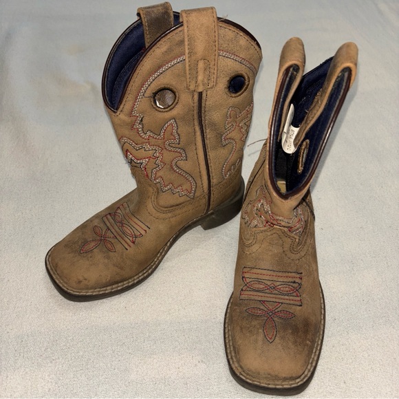 Smoky Mountain VTG  Brown Canyon Embroidered Leather Boot Kids Sz11R Style#3112C - Picture 1 of 12